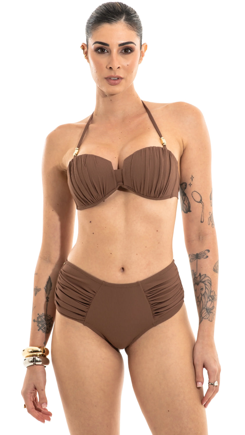 CALCINHA Sunguete Drape S26 Caneli Marrom Café