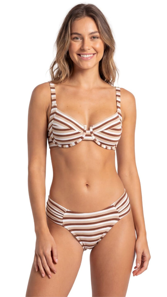 CALCINHA Borboletão S27 Avanti Listrado Nude/terra