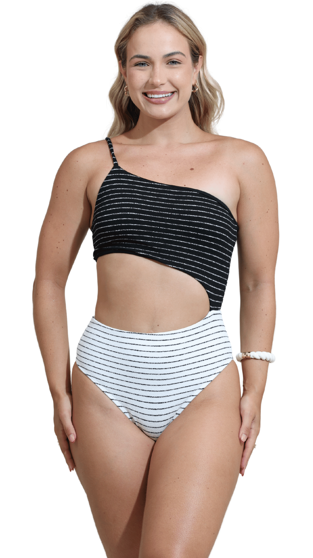 MAIÔ Jane S26 Crunch Listrado Branco