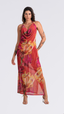 SAÍDA Decote Drapê S25 Tule Aquarela Laranja