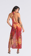 SAÍDA Decote Drapê S25 Tule Aquarela Laranja