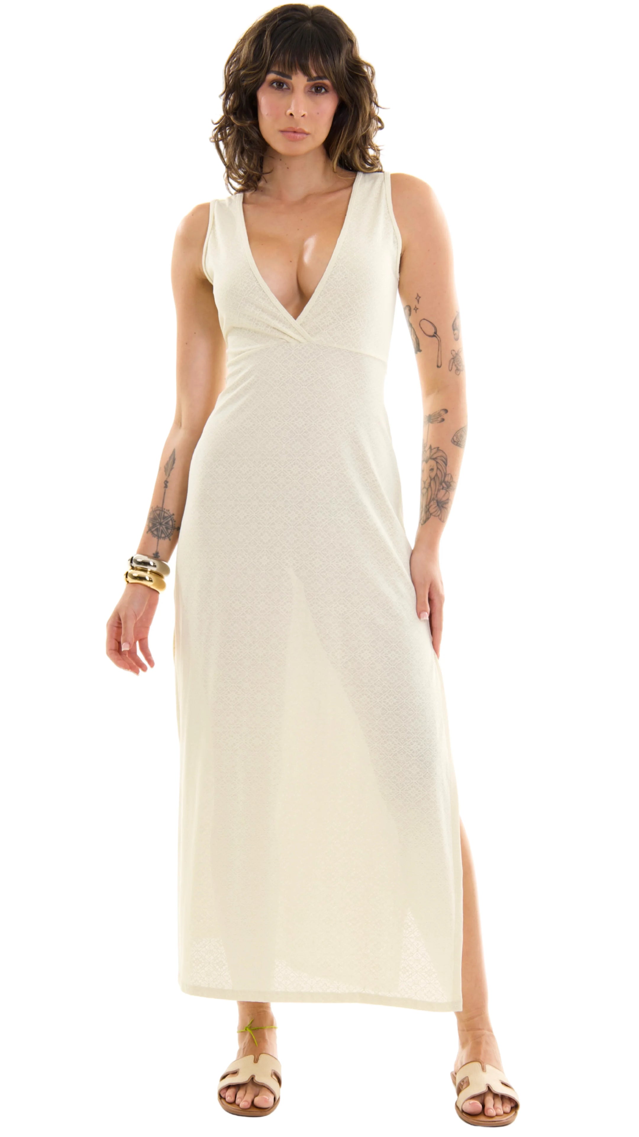 SAÍDA Vestido Castanheiras S26 Marrakech Ecru