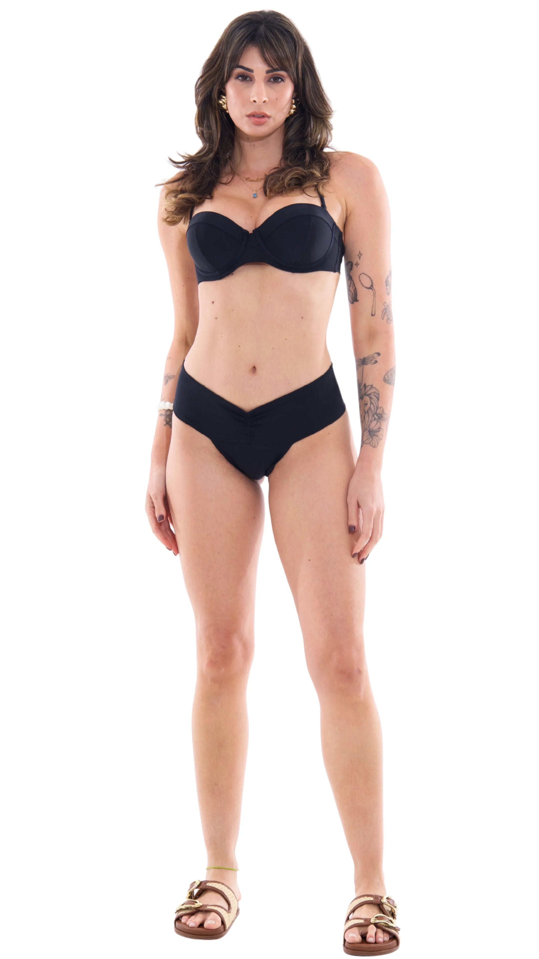 CALCINHA Tanga Drapê S26 Lycra Preto