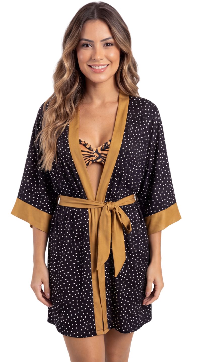 Saída Kimono S27 Póa Preto