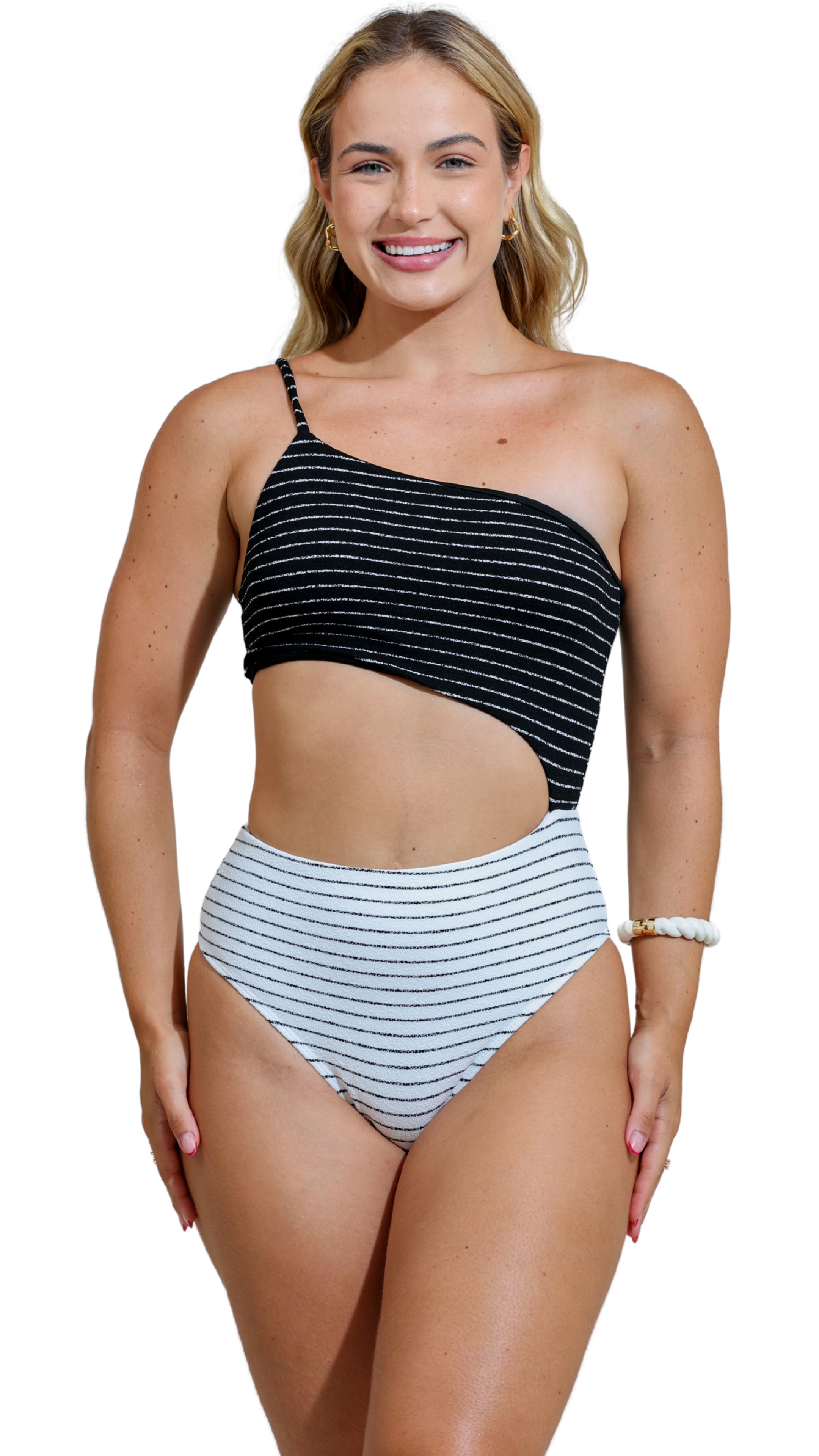 MAIÔ Jane S26 Crunch Listrado Branco