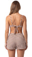 Saída Short Liv S27 Avanti Listrado Nude/terra