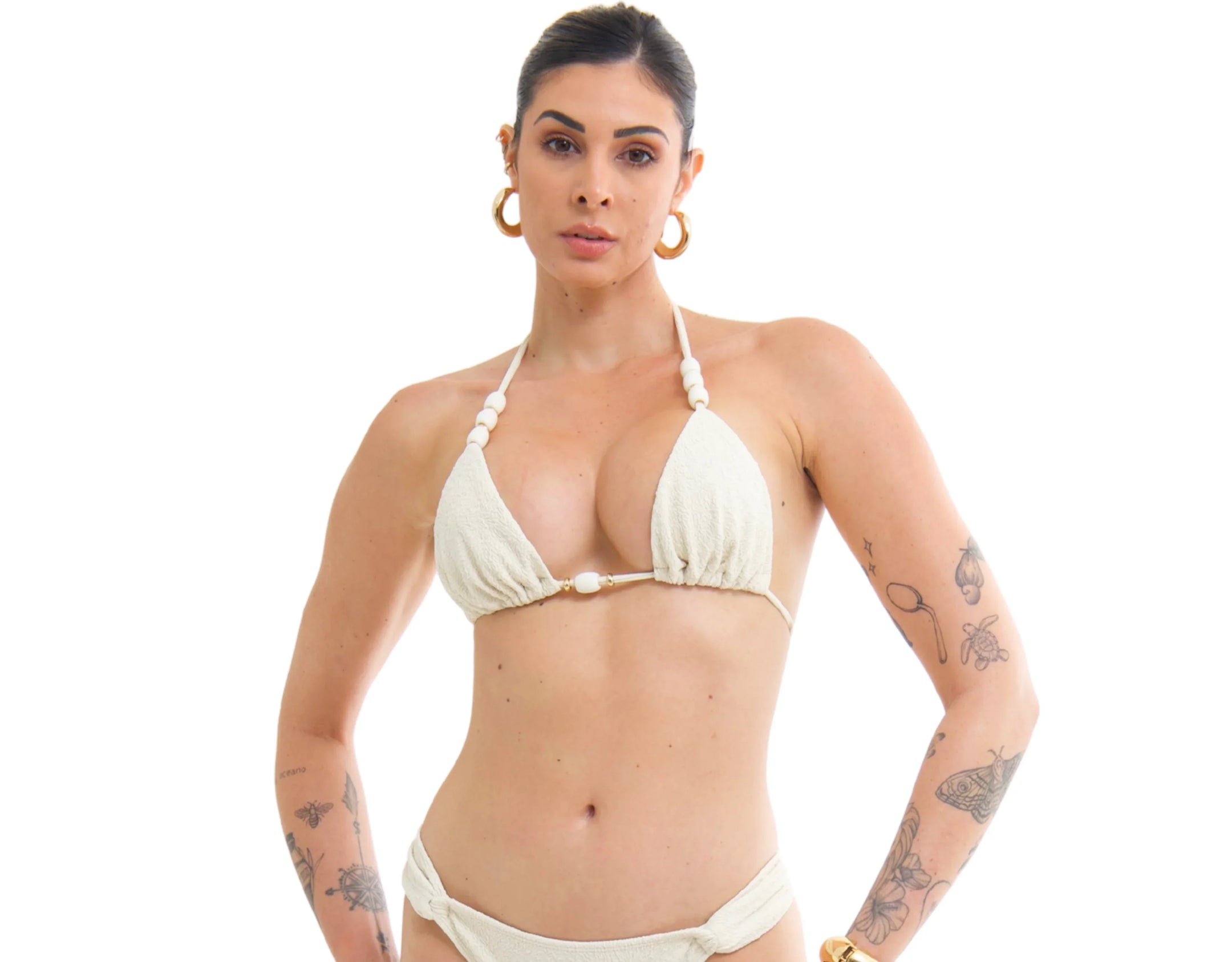TOP Cortininha Berloque S26 Jacquard Vortex Off White