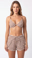 Saída Short Liv S27 Avanti Listrado Nude/terra