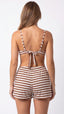 Saída Short Liv S27 Avanti Listrado Nude/terra