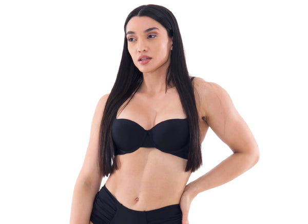 TOP 1/2 Taça Helô S26 Lycra Preto