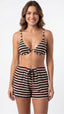 Saída Short Liv S27 Avanti Listrado Preto/terra