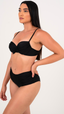 TOP Helô Franzido Trilobal Preto
