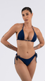 TOP Cortininha Metal Jacquard Lines Marinho