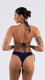 TOP Cortininha Metal Jacquard Lines Marinho