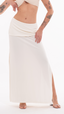 SAÍDA Saia Castanheiras S26 Rib Twist Off-White