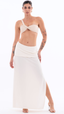 SAÍDA Saia Castanheiras S26 Rib Twist Off-White