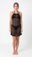 Saída Vestido Laço Curto S26 Crochete Joaquina Preto