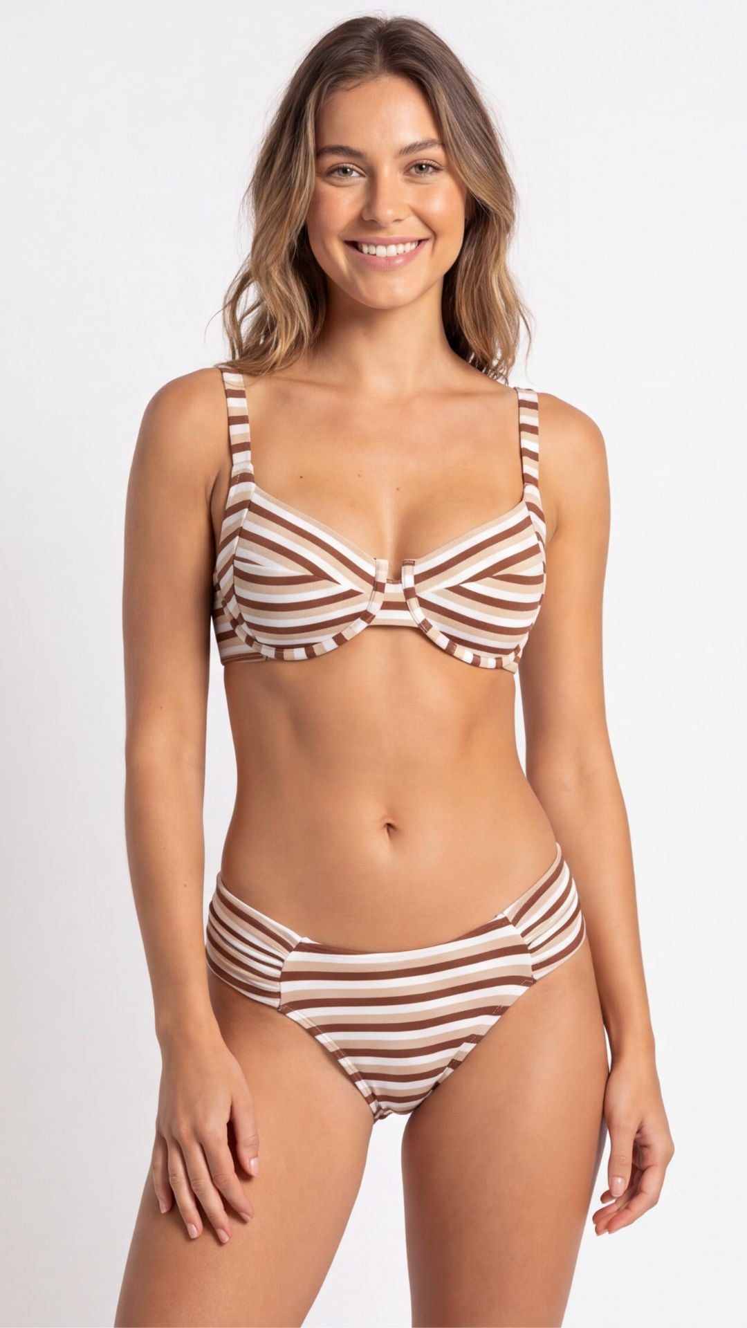 CALCINHA Borboletão S27 Avanti Listrado Nude/terra