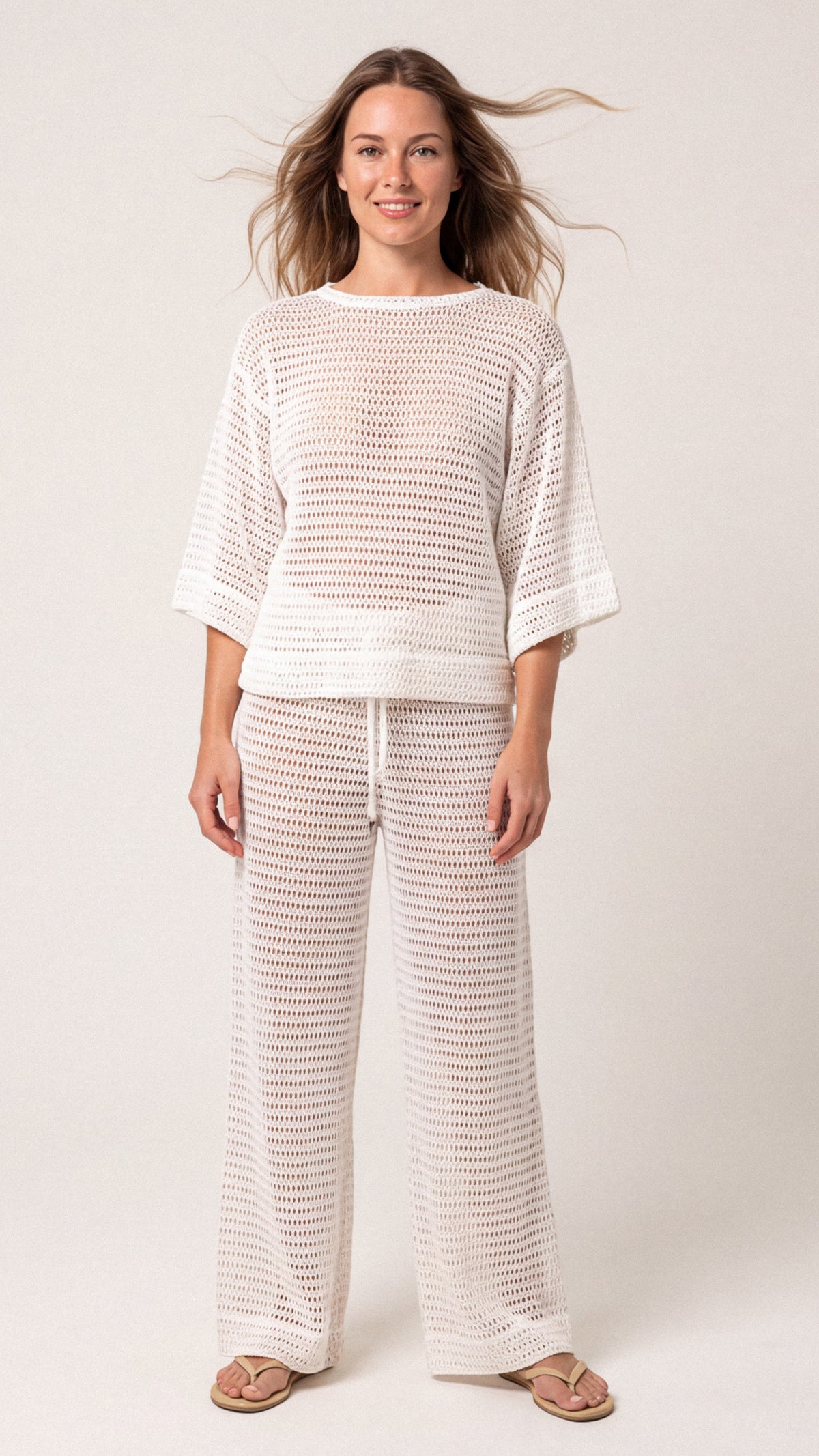 SAÍDA Blusa Joaquina S27 Crochete Joaquina Off White