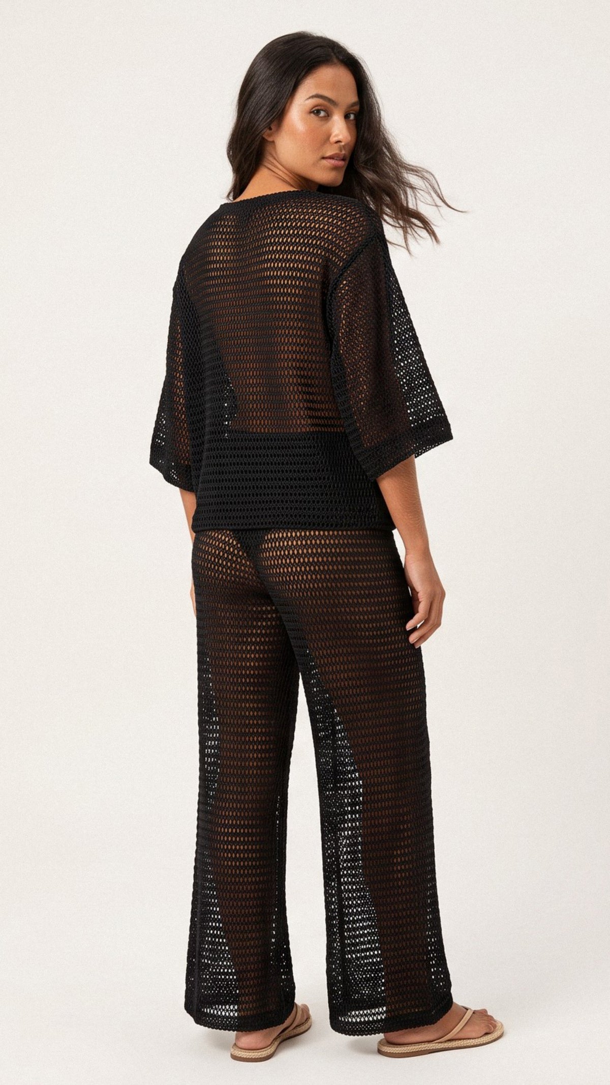 SAÍDA Blusa Joaquina S27 Crochete Joaquina Preto