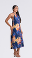 SAÍDA Vestido Longo Laço -Aquarela Azul