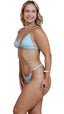 Calcinha Tanga Fio Metal S26 Jacquard Artisan Moody Blue