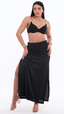 SAÍDA Saia Castanheiras S26 Rib Twist Preto