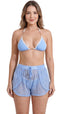 SAÍDA Short Liv S26 Delicata Flower Azul Sereno