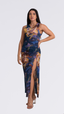 SAÍDA Vestido Luma -Aquarela Azul