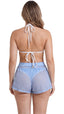 SAÍDA Short Liv S26 Delicata Flower Azul Sereno