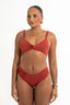 Calcinha Asa Delta Drape S26 Grafiato Glazed Cherry