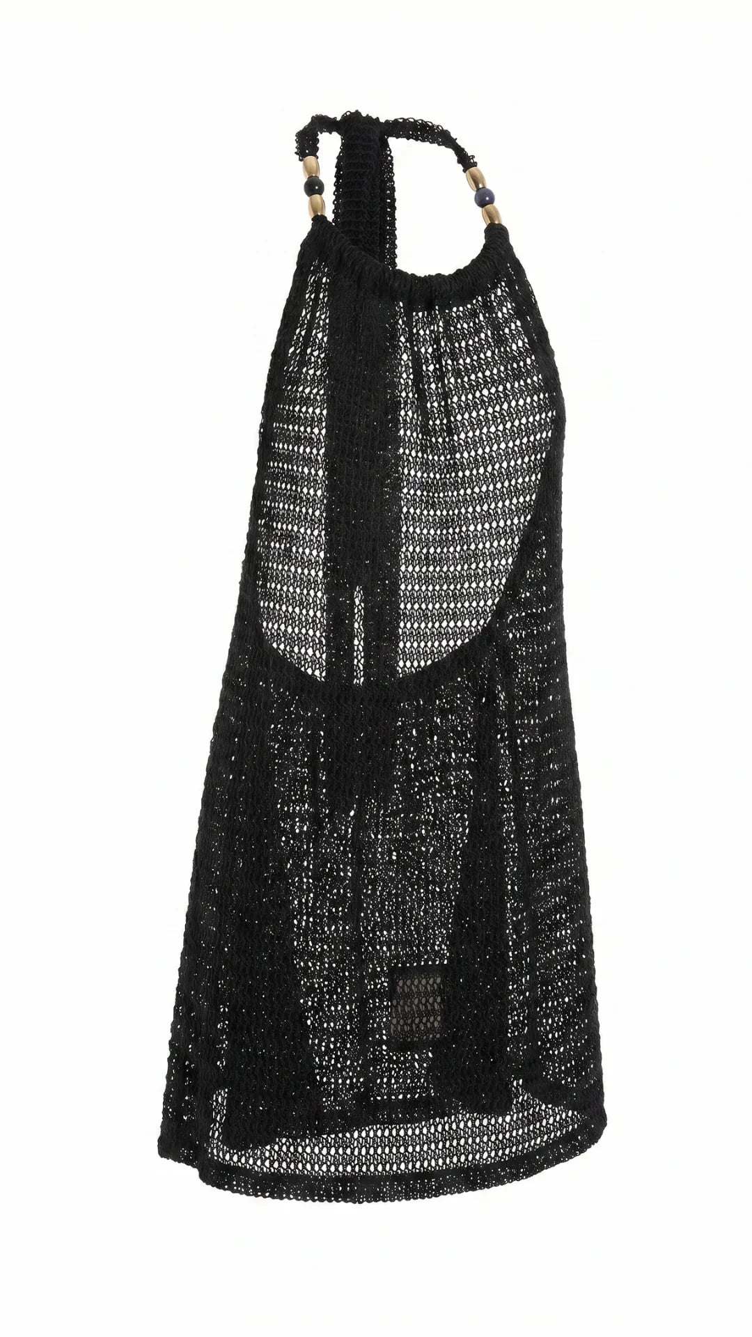 Saída Vestido Laço Curto S26 Crochete Joaquina Preto