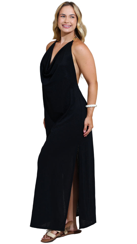 SAÍDA Decote Drape Metal S26 Marrakech Preto